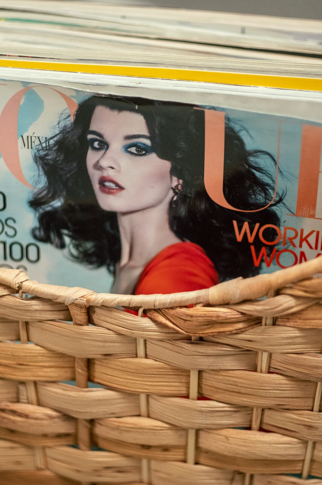 Stack of folded newspapers